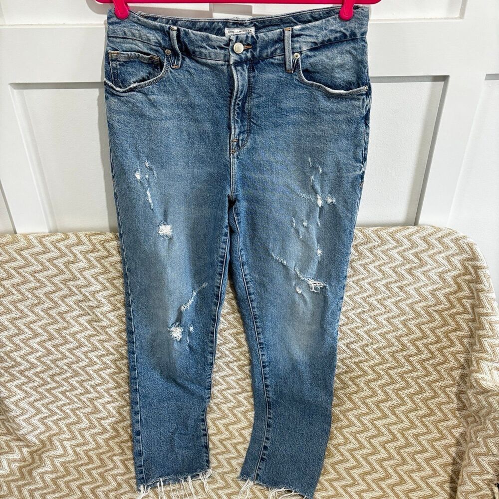 Good American Women's The Weekender High Rise Loose Leg Jeans Size 2/26